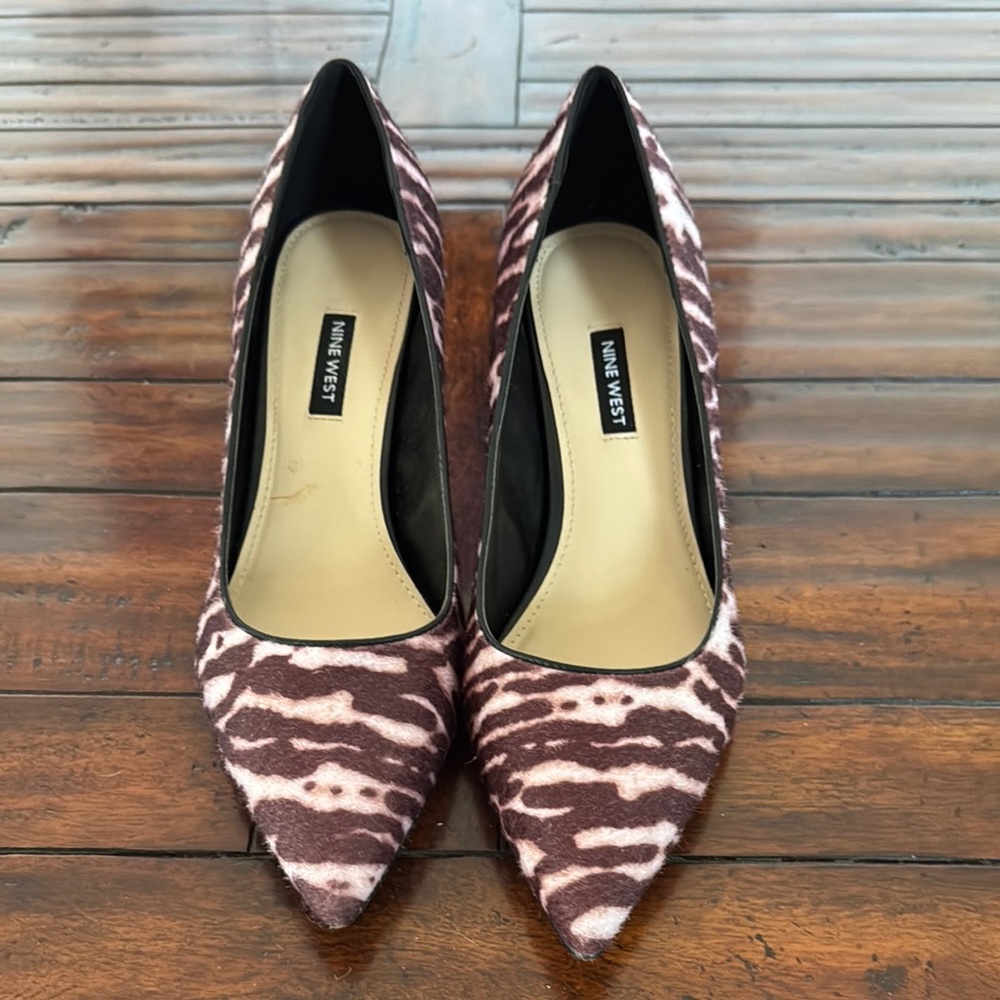 Nine West Cream and Purple Heels